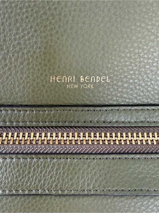 NWOT! Henri Bendel Olive Pebbled Leather Backpack with Gold Hardware main image 6